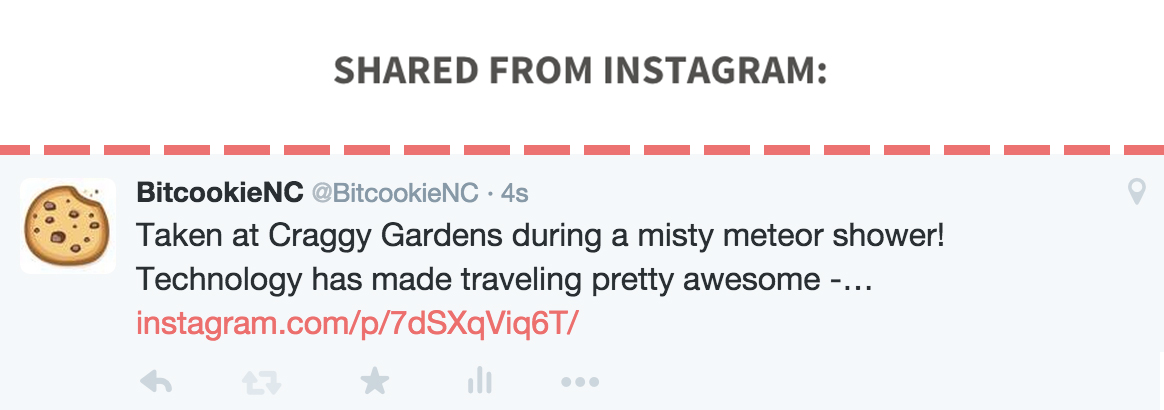 example of instagram share to twitter
