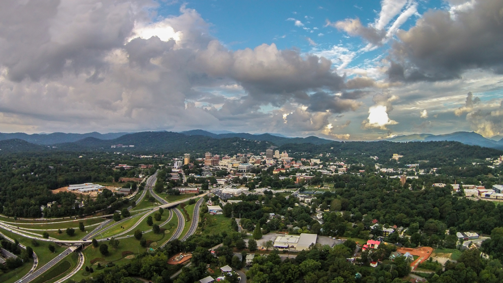 Free Stock Photos of Downtown Asheville by Bitcookie - Skyviews Cityscape
